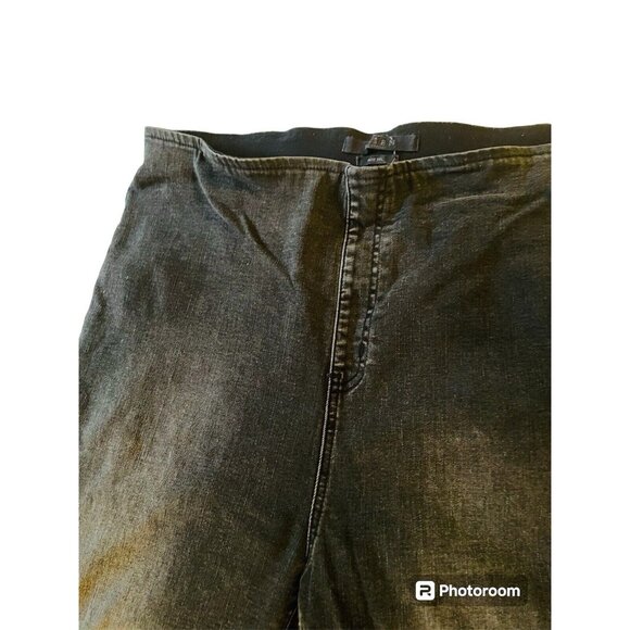 RISEN High Rise Black Denim Frayed Edge Skinny XRDP1215 2XL - Picture 3 of 9